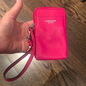 Small hot pink mini wallet / wristlet